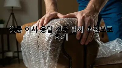 원룸 이사? 용달 전문 업체 추천으로 轻松하게!